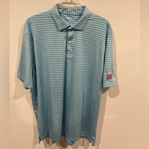 Johnnie-O Golf Polo Shirt XL Men's Blue stripe Short Sleeve